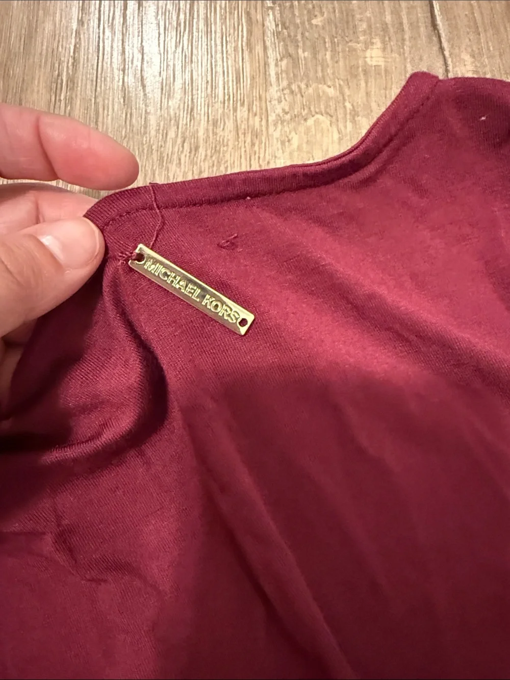 Michael Kors Deep Burgundy V-Neck Layered Camisole